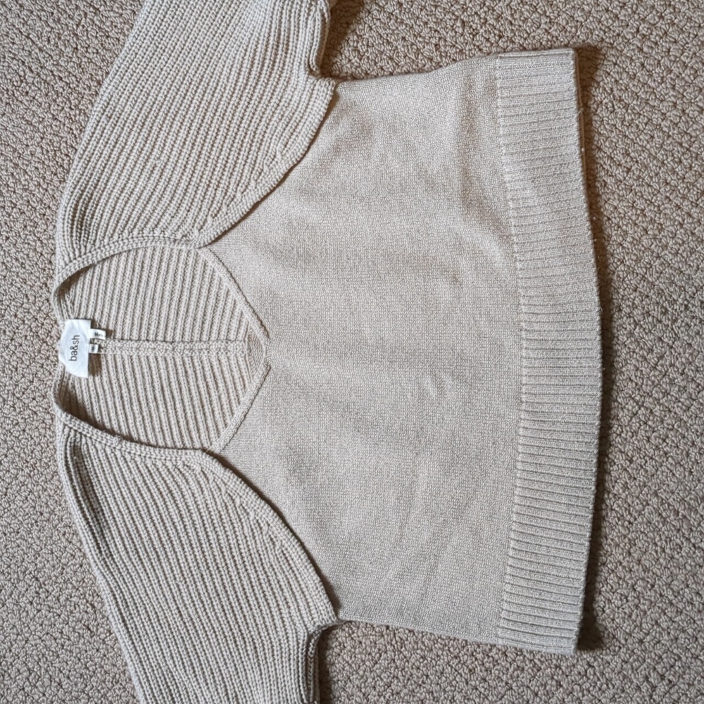 ba&sh Cream V-Neck Sweater - Picture 2 of 6